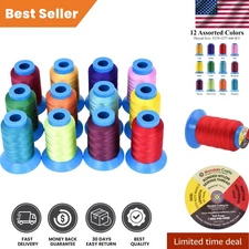 12 Vibrant Colors of UV Resistant T270 Nylon Thread – Heavy Duty for All Fabrics