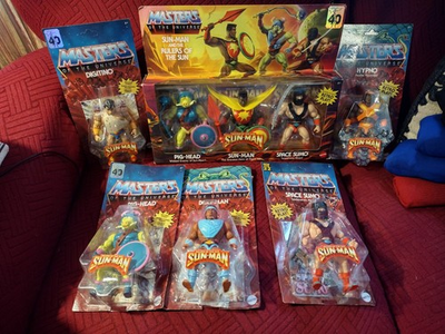 #ad MotU Sun Man Giant Lot Action Figures Hypno Sumo Pighead Bolt Man $73.00