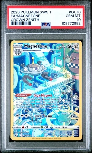 2023 POKEMON SWORD & SHIELD CROWN ZENITH #GG18 FULL ART/MAGNEZONE PSA 10