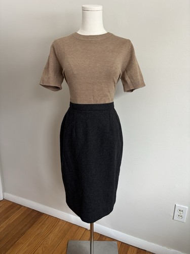 Guy Laroche, Vintage Guy LaRoche Paris Wool Skirt -Grey Sz4 Made In France