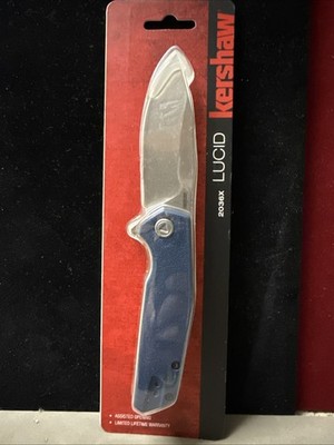 Kershaw Lucid 2036x Knife W/ 8cr13mov Stonewash Blade W/Blue Handle New
