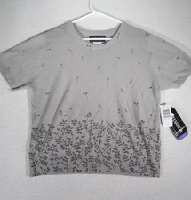NWT Sag Harbor Womens Shirt Large Vintage Y2K Short Sleeve Dark Gray