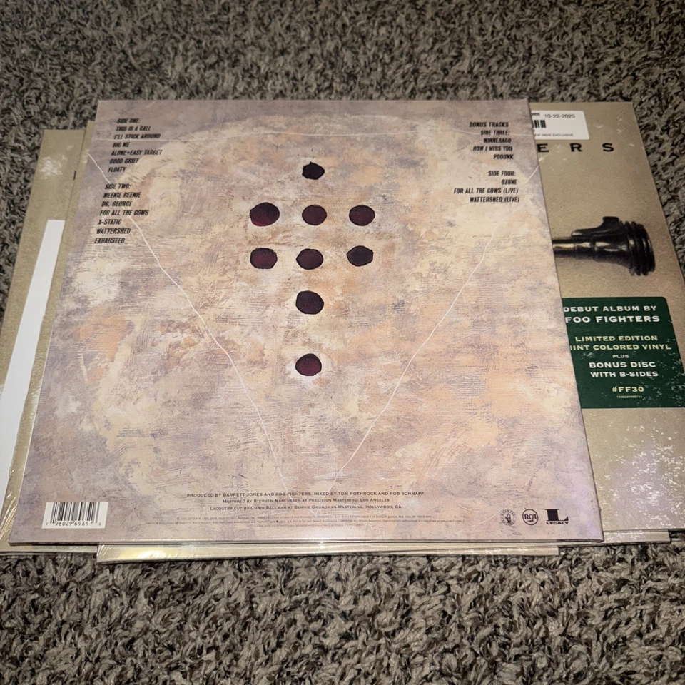 Foo Fighters Self Titled Indie Exclusive MINT Vinyl 2xLP | LIMITED EDITION 1,995 - Image 2 of 2