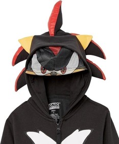 SEGA Big Sonic The Hedgehog Shadow Costume Zip Up Fleece Hoodie-Boys 4-20