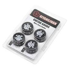 4pcs Speed Control Knobs with Skull Logo Tone Volume for LP SG Guitar Replacemen