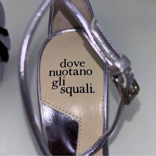 BHLDN Anthropologie Dove Nuotano Gli Squali Metallic Slingback Heels Sz 36.5 - Picture 12 of 12