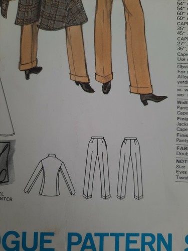 Fab! Vintage Vogue Couturier Design ~ Fabiani ~ Cape & Pantsuit Misses Size 10 - Picture 6 of 12