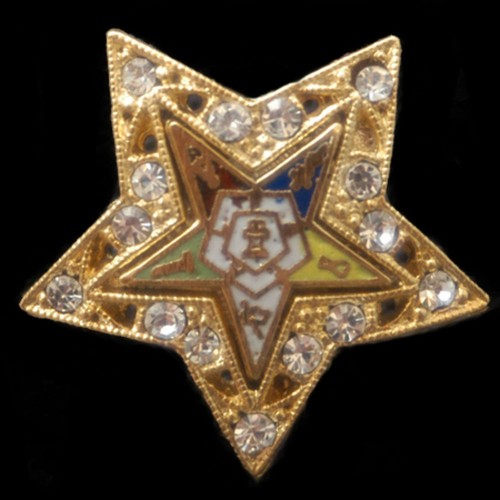 OES - Rhinestone Lapel Pin/Broach - 1 inch -New! Order of the Eastern Star  - Picture 1 of 4