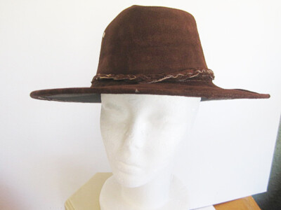 Brown Suede Leather Braided Band Western Fedora Hat – NEW Braided Suede Hat Band Western Cowboys Ladies Hat Decoration  main image 2