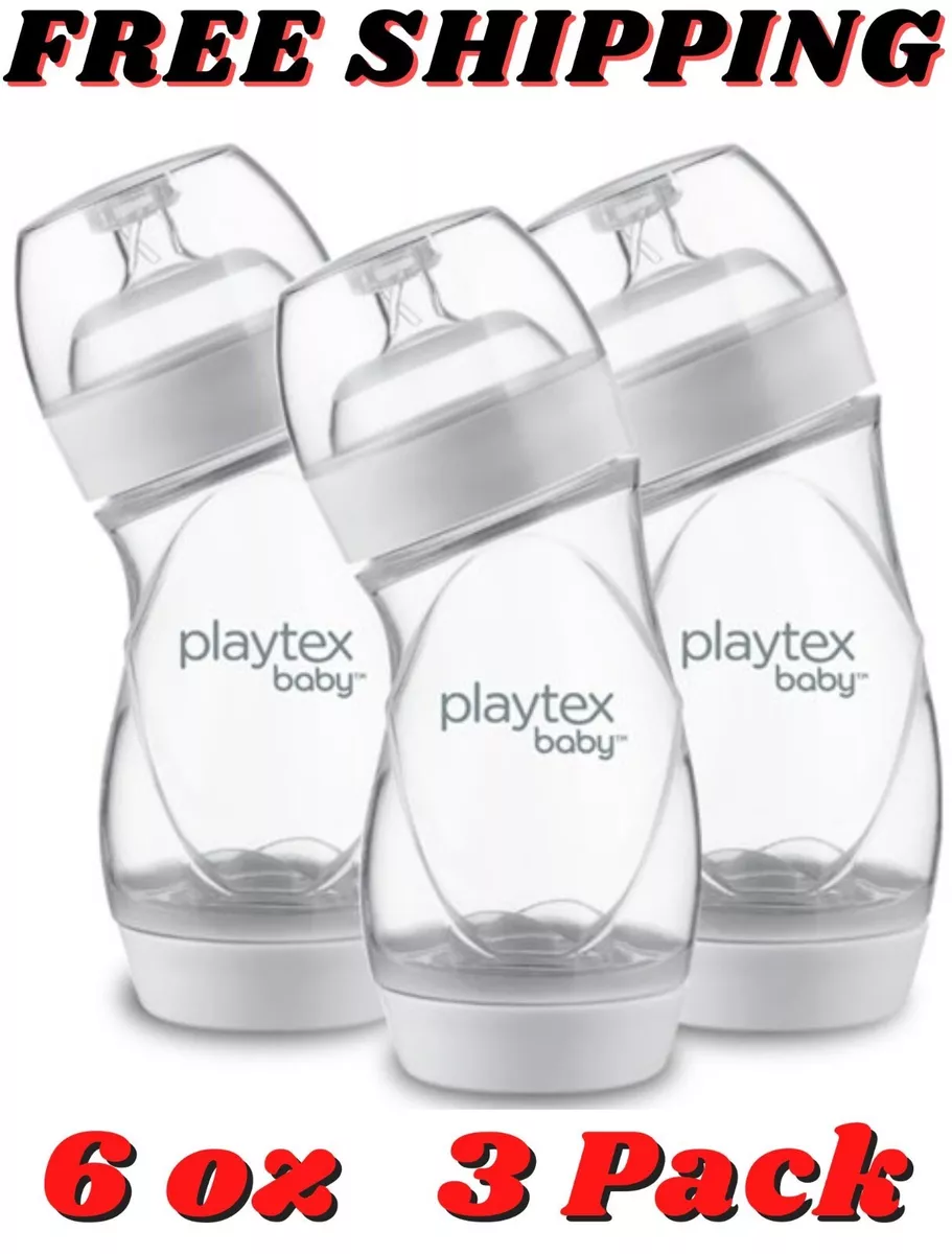 Playtex Baby VentAire Complete Tummy Comfort Baby Bottles, 6 oz, 3 Pack