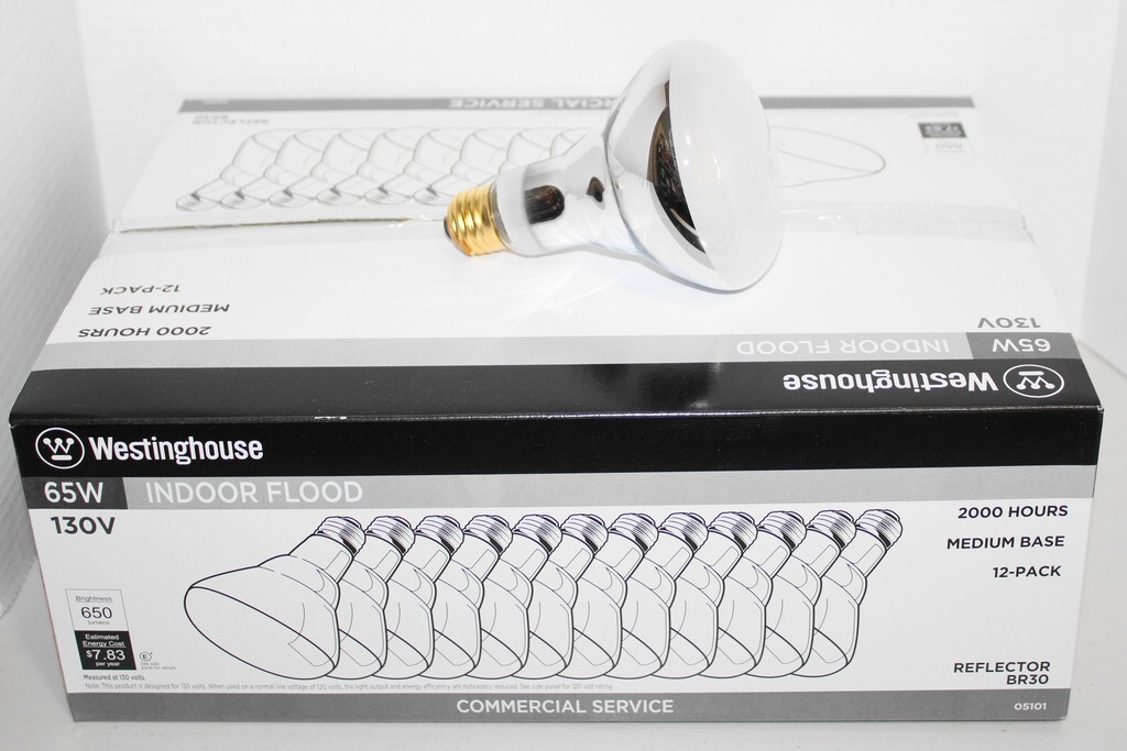 12 Pack Westinghouse BR30 Reflector Indoor Flood Bulbs 65W Medium Base 05101