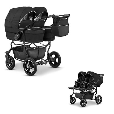Zwillingswagen Twin Star 2 in 1 inkl. Sportsitze - 10 Teile -  in 6 Farben