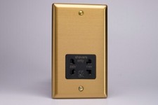 Varilight Classic Brushed Brass Range - Black Plastic Inserts & Switches