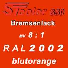 395 g Set STC 2K PU Bremsenlack orange 8:1 hitzebeständiger Lack 150°C Motorlack
