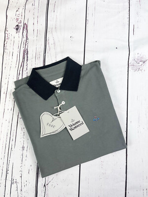 New Vivienne Westwood Slim Fit Contrast Collar Polo Shirt UK