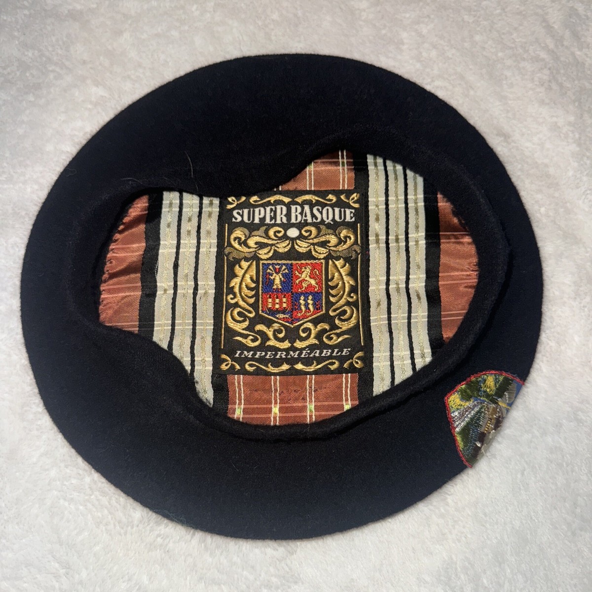 Vintage Black Beret Switzerland Super Basque Impermeable See Pics