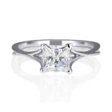 Princess Cut New Diamond Engagement Ring 14KT White Gold 0.30 CT F/VS2