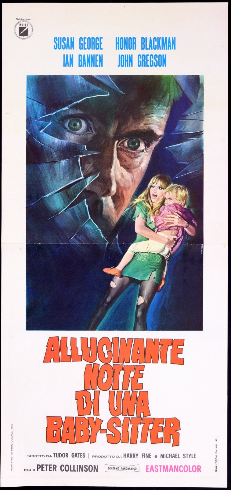Locandina originale film L'ALLUCINANTE NOTTE DI UNA BABY SITTER (1971) - Regia di Peter Collinson