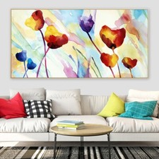 Abstract Colorful Flower Painting Print Canvas Floral Wall Art Living Room Decor
