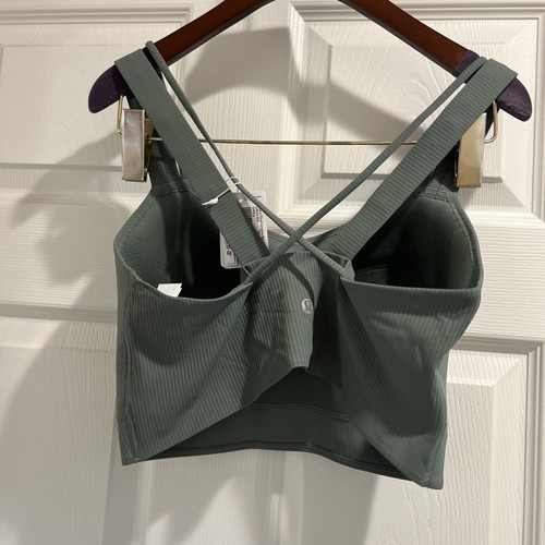 NWT Lululemon Like a Cloud LL Bra D/DD Ribbed Grey Eucalyptus Size : 10 - Picture 5 of 8