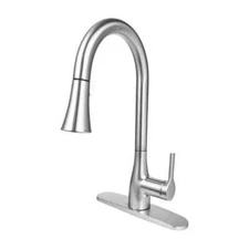 FLOW Classic Series Single-Handle Standard Kitchen Faucet in Brushed Nickel
