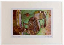 465026 1961 Austin Healey Watercolour Picture Frame Ltd Ed A2