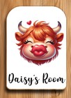 Personalised Christmas Funny Highland Cow Office Desk Name Plate Shop Door Sign