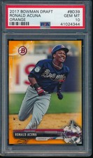 PSA 10 RONALD ACUNA JR. 2017 Bowman Draft Paper ORANGE Parallel #/25 RC GEM MINT