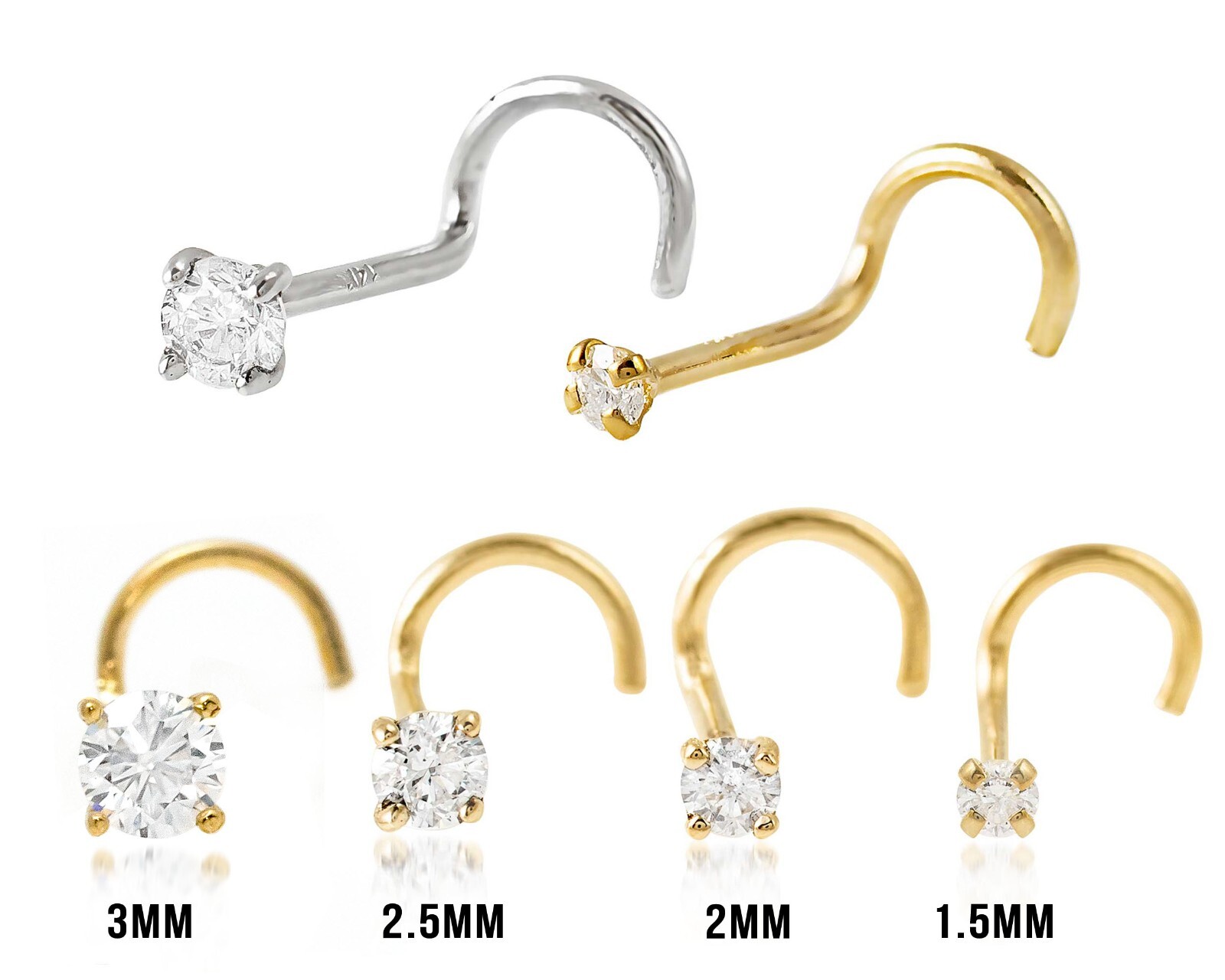 Jewelry Avalanche 22G 14K Gold L-shape Nose Stud With Amethyst Gemstone Yellow Gold 1.5mm