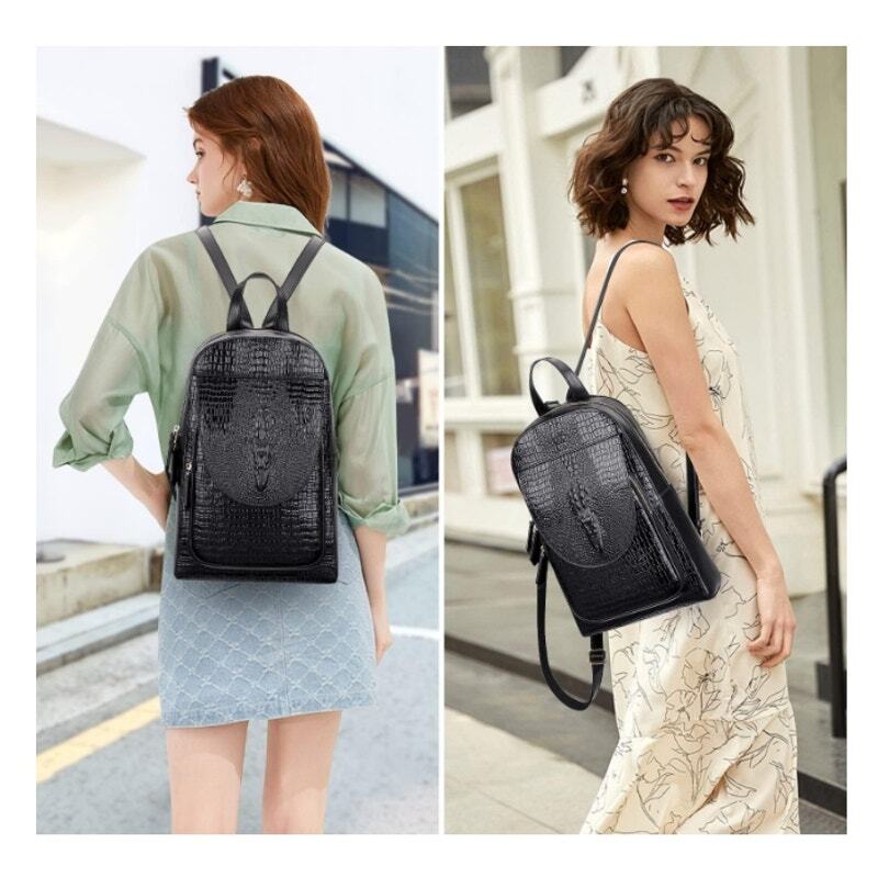 Pijushi Alligator Backpack PIJUSHI Small Crocodile Leather Backpacks Purse for Women  main image 3