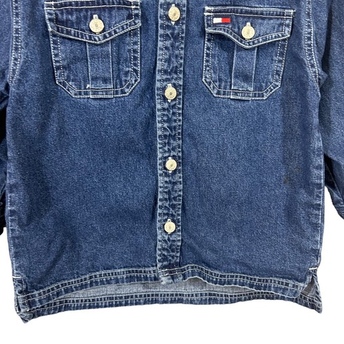 Tommy Hilfiger Boys Denim Hoodie Shirt Jacket Boys Size 5 - Picture 4 of 8