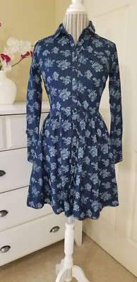 asos blue and white floral dress Sassy Shortcake Floral Cove Dress main image 1