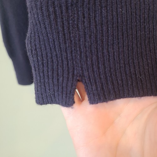 Bloomingdale's Mens 100% Cashmere Pullover Sweater Navy Size XL Elbow Patches - Picture 5 of 11