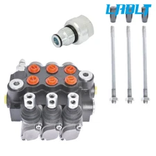 LABLT 3 Spool Hydraulic Directional Control Valve Double 11GPM +Conversion Plug