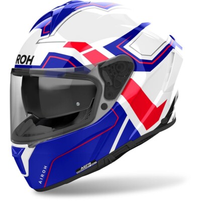 FULL FACE HELMET DOUBLE VISOR 22.06 AIROH SPARK 2 DART BLUE RED GLOSS SIZE S