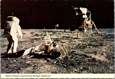 Appollo 11 Moon Landing Seismic Experiments Package Deployed NASA Postcard