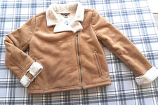 Old Navy Toddler Boys Collared Tan Suede like Cuffed Sleeve Size 10/12 Hoodless