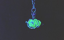 Genuine UV Beach Glass, Sea Glass, Rose Cage Locket, Pendant Leather Necklace