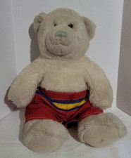 Build A Bear Workshop Cream/Tan Bear Wearing Shorts/Swim Trunks