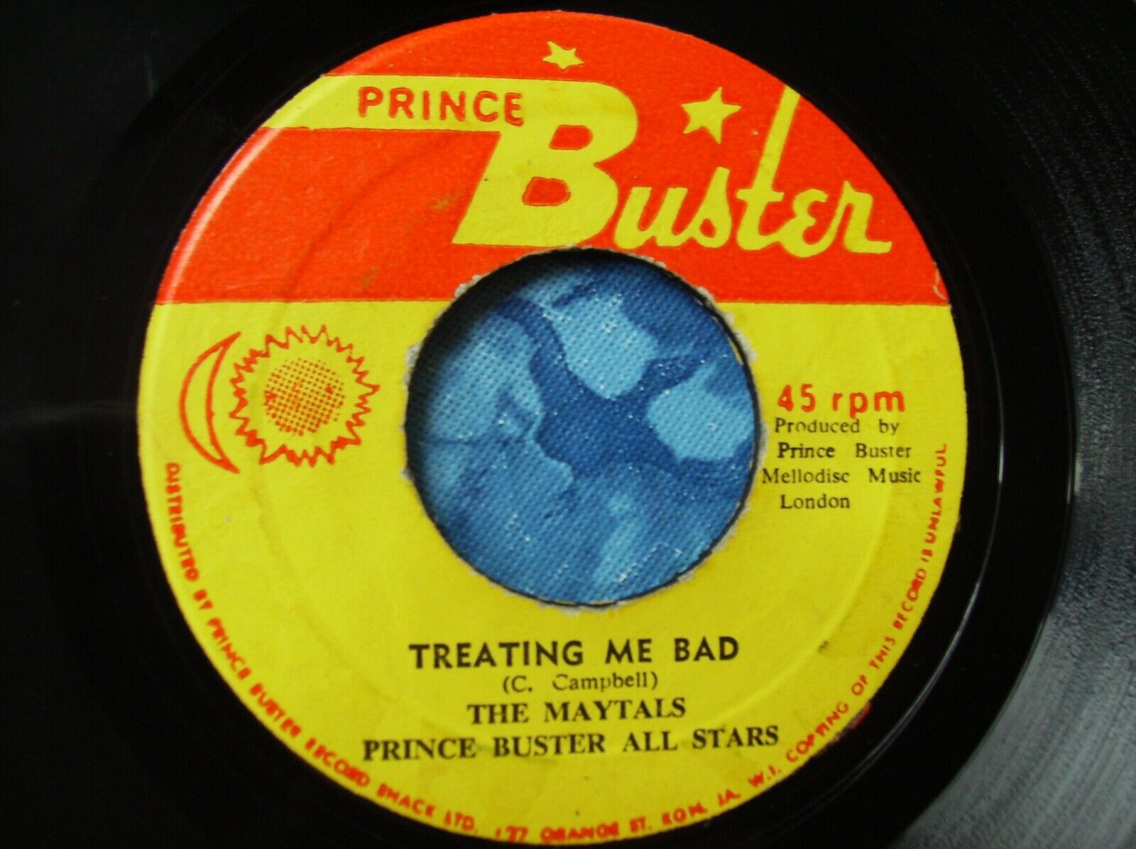 THE MAYTALS TREATING ME BAD PAIN IN MY BELLY 45 PRINCE BUSTER REGGAE SKA TOOTS &