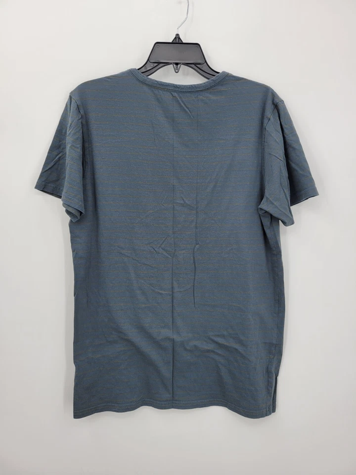 Camisa Tavik Para Hombre Mediana Azul Rayas Manga Corta Cuello Redondo Informal Exterior Foto 2 de 4