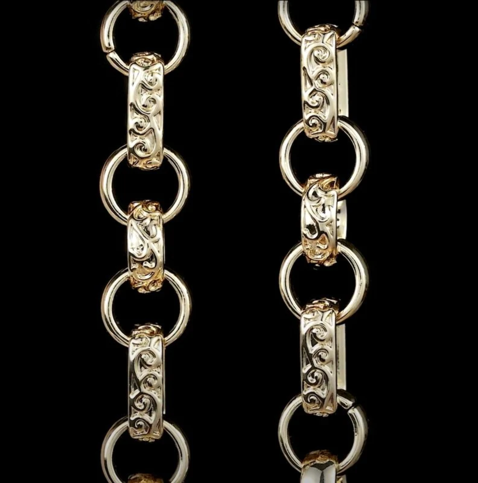 18ct Gold Filled | 18mm XXL Ornate Gypsy Belcher Chain | Giant Necklace ...