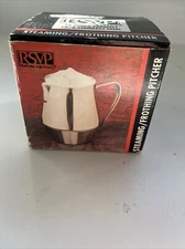 RSVP 18/8 Stainless Steel Espresso Frothing and Steaming Pitcher, 10-Ounce