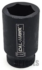 1-1/4" Deep Impact Spindle Socket 3/4" Drive 6-Point Axle Nut Socket CR-MO