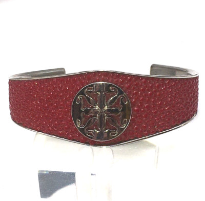 Rustic Cuff Silver Tone Monique Stingray Cuff Bracelet Large Bubble Pattern