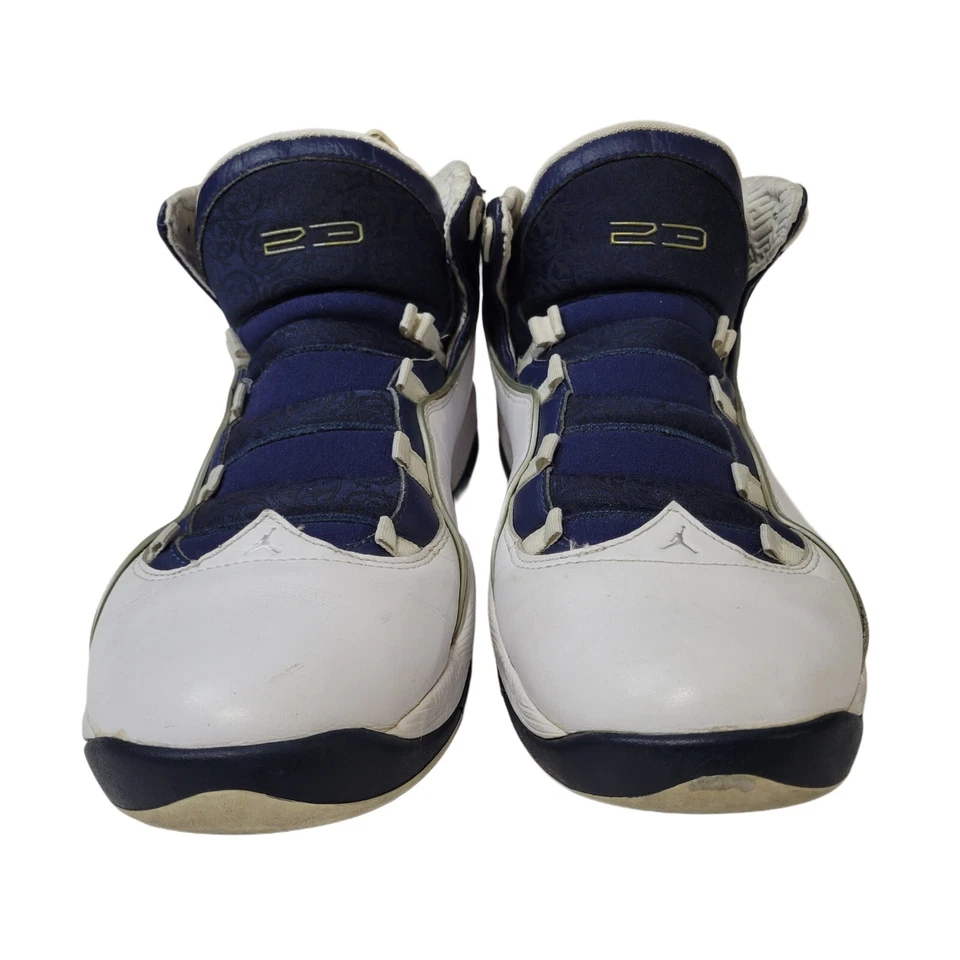 Air Jordan Olympia Mid Top Blanco Medianoche Azul Marino 323096-102 Para hombres Talla 11 Sin Cordones Foto 4 de 4