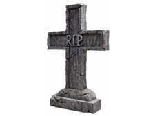 Rest In Peace Cross Tombstone Headstone Gravestone Halloween Haunted House RIP