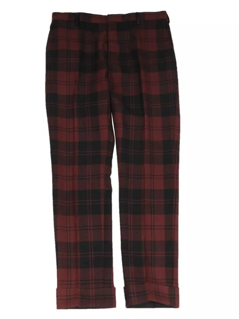 Pantalon habillé homme Valentino IT 52 US 36x32 rouge noir laine pantalon pantalon