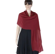 Burgundy Long Scarf. Burgundy Wrap Scarf. Chiffon Scarf. Burgundy Chiffon Shawl.