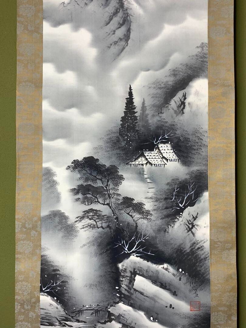 KAKEJIKU hanging scroll japanese art painting painting Vintage Zen
